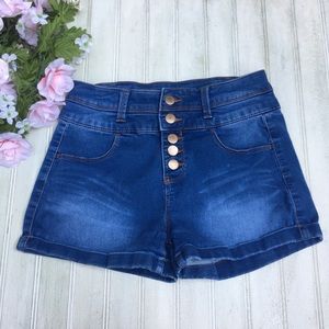 Tinseltown Denim Fitted High waisted shorts